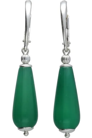 Bela Donaco Oorbellen Art Deco – Groene Jade – Sterling Zilver
