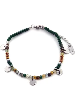 The Musthaves Armband Dames - Munten en Kralen - RVS - Verstelbaar 16-21 cm - en Zilverkleurig