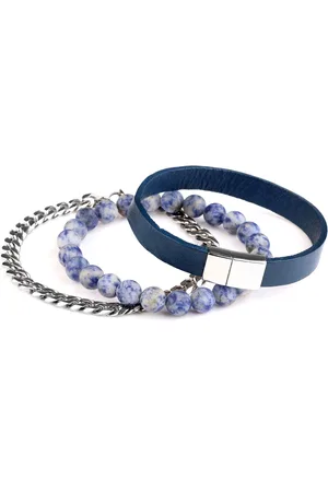 Di Lusso Armbanden set Zed - Stainless Steel - Leder - - Heren - 22 cm