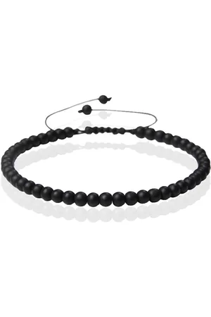 Memphis No.1 Armband - 4mm Agate Black Matte