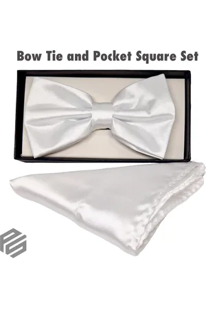 Merkloos Bow Tie Including Pochette - Bow Tie - Bow Tie - Pocket Square - High Quality 30% soie 70% Polyester
