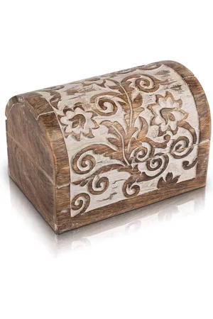 Merkloos Verjaardagscadeau Handgemaakte Houten Sieradendoos met Slot & Sleutel - Sieraden Organizer - Keepsake Box - Schatkist - Trinket Houder - Horloge Box - Opslag Lock Box - 22.86 x 15.24 cm