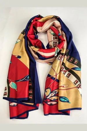 Modesjaals.nl Sjieke / klassieke sjaal van glad materiaal 30% zijde met 70 % viscose