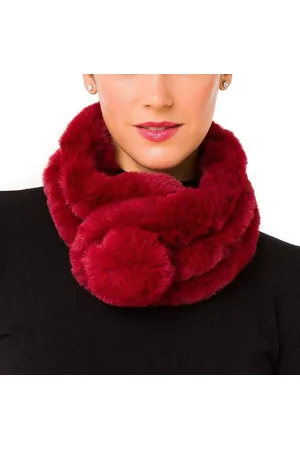 Merkloos Bontkraag Sjaal Vrouwen Faux Fur Lente Herfst Winter Jas Jurk Pontevedra Collectie 7 Wijn Eén