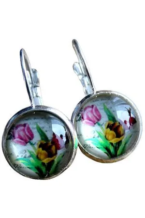 2 Love It Tulp G - Oorbellen - - Groen - Geel - Roze - Rood - Zilverkleurig