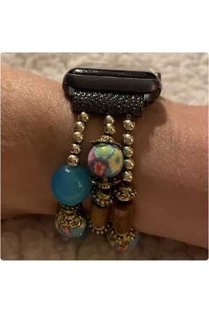 Merkloos Applewatch horlogebandje Bohemian ibiza stijl 42/44/45mm glazen kralen aan elastische band