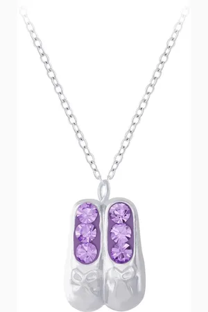 JYC Joy|S - Zilveren ballet ballerina schoentjes hanger met ketting 36 cm + 5 cm kristal