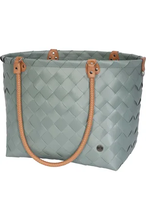 Handed By Shopper XL - Grote tas - Strandtas - Sporttas - Boodschappentas - Weekendtas - Lange hengsels - Handgevlochten - Sainte-Maxime - lichtgroen - sage green