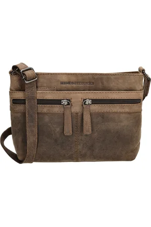Hide & Stitches Idaho Crossbody Schoudertas - Ritsvakjes - 100% Leder