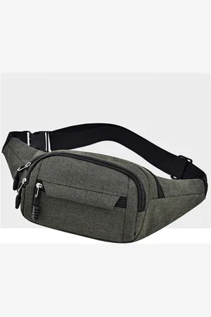 Merkloos Stijlvolle Canvas Heuptas voor Heren en Dames - Grote Telefoon Riemtas voor Outdoor Avonturen en Reizen