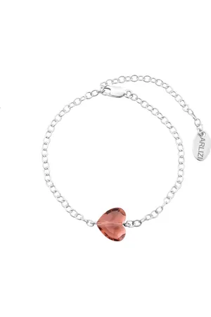 ARLIZI 1719 Armband Hartje Swarovski Kristal Roze - Sterling - 20 cm