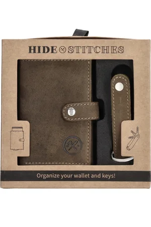 Hide & Stitches Idaho Safety Wallet - - 100% Leer