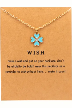 Bixorp Luck Gouden Dames Ketting met Blauw Klavertje Vier + Zirkonia Kristal - 45/50cm - Cadeau voor Vrouw - Goudkleurig
