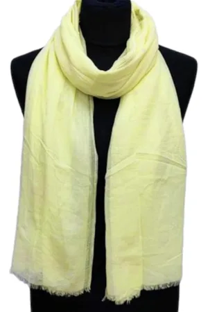 Merkloos Lange Dunne Sjaal - Effen - Geel - 180 x 95 cm (23929#)