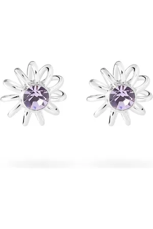 JUULRY Paarse Zirconia Bloem Oorknopjes 925