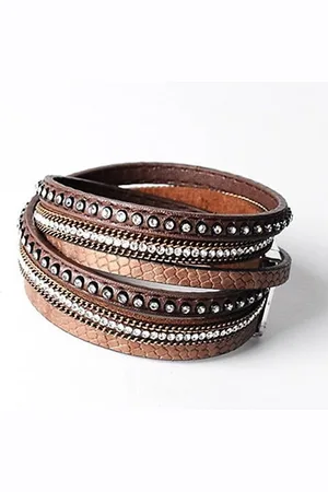 Montebello Armband Behnia - PU Leer - Zirkonia - 20mm - 39cm