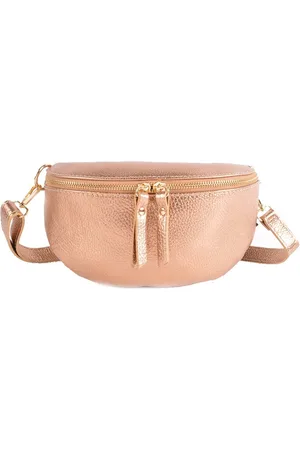 Enjoy Crossbody tas /heuptas - donkergoud- leer -glans -metallic