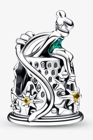 Fler ® | Bedel | Past op populaire bedel armbanden (standaard-3mm) | armbandbedel | Fee hemelse vingerhoed Bedel | Hangbedel Charm | 925 sterling | Gele zirkonia | Groene emaille | Verjaardagsgeschenk, cadeau | Valentijn kado
