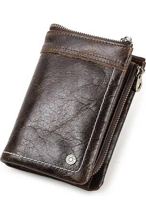 Contacts Leren portemonnee heren leer - portefeuille heren - mannen cadeautjes cadeau voor man - portemonnee heren pasjes houder - Top kwaliteit Leer