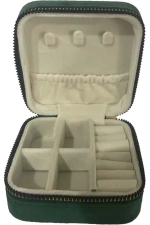 Merkloos Sieradendoosje Fluweel - Reisset - 10x10x5 cm