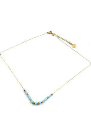 The Musthaves Ketting met Glaskralen - RVS - Lengte 39-44 cm