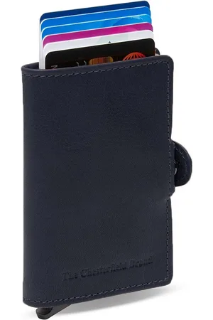 Chesterfield Leren portemonnee Navy Albury