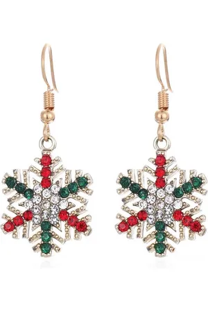 Akyol Oorbellen -sneeuwvlok oorbellen- sneeuw oorbellen - kristal oorbellen- winter oorbellen - kerst -oorbellen voor festival - ijzeren oorbel – glitters - Cadeau -oorbellen - leuke oorbellen – gekleurde oorbellen – festival – vintage oorbellen