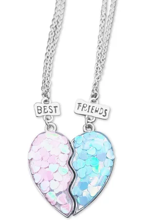 Kasey Vriendschapsketting - BFF Ketting Voor 2 - Vriendschap Cadeau - Vriendschapsketting Voor 2 - Best Friends Ketting- Hart met hartjes - Roze/