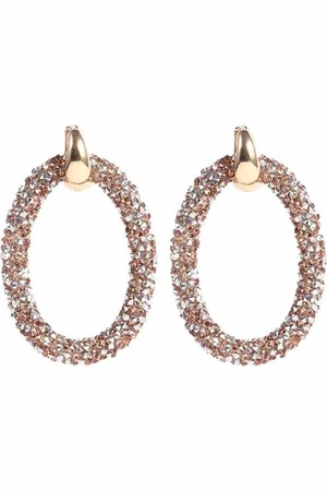 Cilla Jewels Oorbellen Crystal Oval Goudkleurig Brown