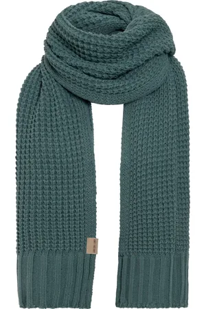 Knit Factory Robin Gebreide Sjaal Dames & Heren - Warme Wintersjaal - Grof gebreid - Langwerpige sjaal - Wollen sjaal - Heren sjaal - Dames sjaal - Unisex - - Groen - 200x40 cm