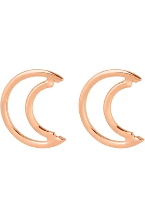 JUULRY Rosé Goud Plated Open Maan Oorknopjes
