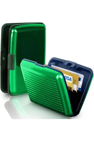 Merkloos Premium Creditcardhouder - alu Pasjeshouder - Aluminium - / Green