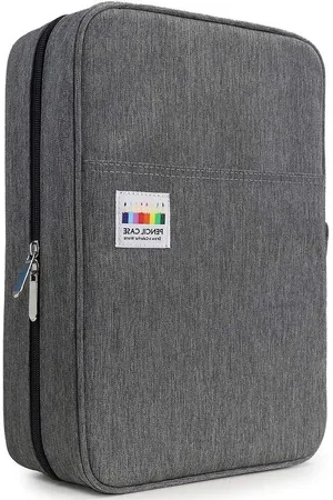 Merkloos Grote potlood etui met 300 vakken - kleurpotloodetui - grote capaciteit - organisator - pennenzak - meerdere lagen - houder - prismacolor kleurpotloden - gel pennen - grijs