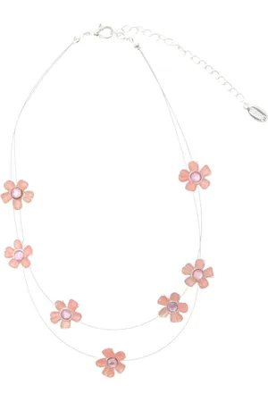 Behave Ketting met roze bloemetjes 36 cm
