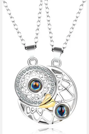 Bixorp Friends BFF Ketting voor 2 met "I Love You" in 100 talen! Rondje Stainless Steel - Vriendschapsketting Meisjes - Best Friends Vriendschap Cadeau voor Twee