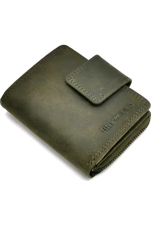 Hillburry Portemonnee Hunter Leer - met RFID - kwaliteitsleer - veel opbergvakjes - (bxhxd) ca. 10,5cm x 8,5cm x 2,5cm