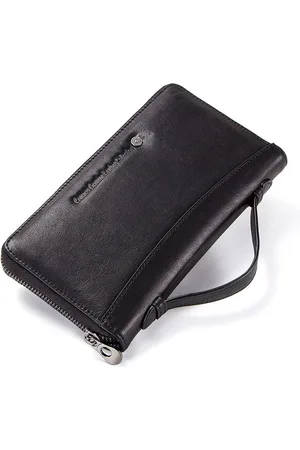 Contacts Leren portemonnee heren leer - portefeuille heren - mannen cadeautjes cadeau voor man - portemonnee heren pasjes houder - Top kwaliteit Leer