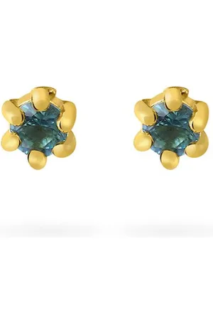 JUULRY Blauw Topaas Oorknopjes Verguld