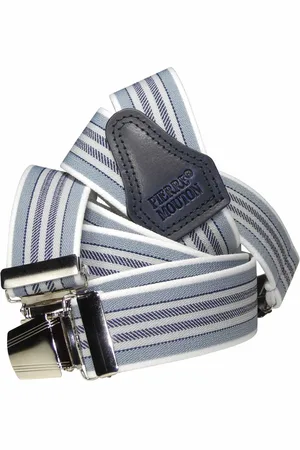 Pierre Mouton Fecamp Bretel - Bretels - Volwassenen - Heren - Blauw - 140cm - 3 brede clips - XL - XXL