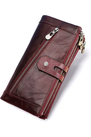 Contacts Leren portemonnee heren leer - portefeuille heren - mannen cadeautjes cadeau voor man - portemonnee heren pasjes houder - Top kwaliteit Leer