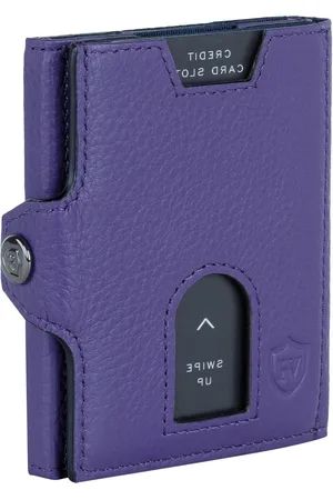 Merkloos Slim Wallet RFID-bescherming - 12 kaarten - muntvak - paars - heren dames - MINI MÜNZFACH - Modern