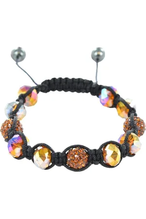 Silventi 710401070 - Gevlochten Armband - Zirkonia steentjes - Verstelbare sluiting - Zwart - - 10 mm dikte - 20 cm