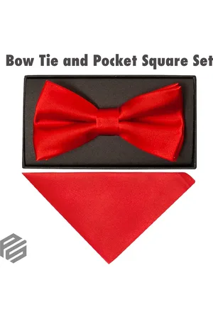 Merkloos Bow Tie Including Pochette - Bow Tie - Bow Tie - Pocket Square - High Quality 30% soie 70% Polyester