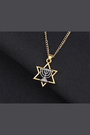 Akyol Ster van David menorah joodse sieraden – Religieuze ketting –geloof-joodse ster-joden- Vrouwen hebreeuws mannen – Israël – Geloof – Chanoeka hanger - cadeau voor vriendin - cadeau ketting- ketting - gift- cadeau