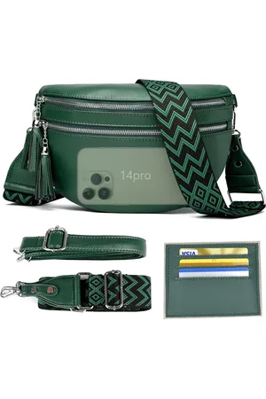 Merkloos Stijlvolle heuptas dames grote schoudertas dames brede riem 5 cm met creditcardvak en 2 schouderriemen zwart, , schoudertassen