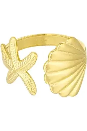 Yehwang Sea Shell Ring - - Verstelbaar - Roestvrijstaal (verkleurt niet!) - Dames