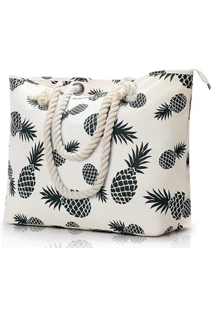 Merkloos Grote strandtas met ritssluiting, waterdichte badtas, strandtas, XL, familie strandtas met ritssluiting, grote shopper, sporttas voor dames, schoudertas