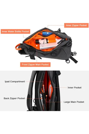 Merkloos Sling-rugzak Sport Outdoor Borsttas Crossbag Schoudertas Sling Bag voor heren Handtas Crossbody-rugzak voor kamperen Gym Reizen Wandelen, A- (groot), L