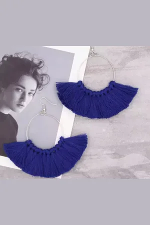 Akyol Oorhangers – blauwe oorhangers – oorbellen – hang oorbellen - oorbellen - festival – oorbellen – hang oorbellen – cadeau voor vriendin – bohemian - festival oorbellen - bohemian sieraden - bohemian oorbellen