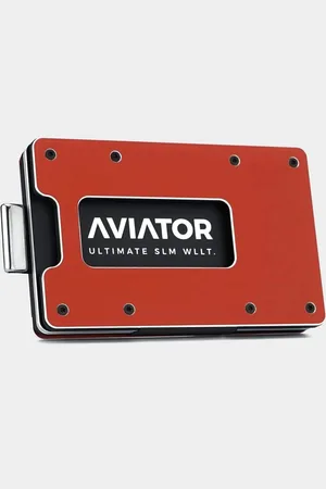 Aviator Imola red slide wallet - airtag cash clip - slim acrylic kleingeld vak - acrylic frame